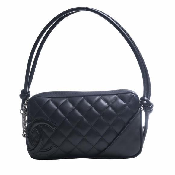Chanel Leather Cambon Coco Mark Accessory Pouch Black - Picture 1 of 8